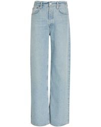 Agolde - Solid Color Wide-Leg Jeans - Lyst