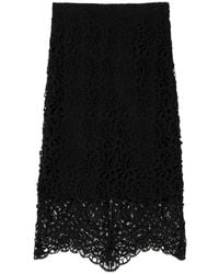 Burberry - Lace-Detailed Knitted Pencil Skirt - Lyst