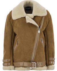 Dondup - Shearling Belted Jacket - Lyst