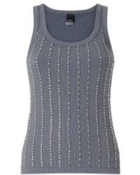 Pinko - Embellished Ribbed Tank Top - Lyst