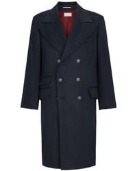 Brunello Cucinelli - Cashmere Chevron Flannel One-And-A Half Breasted Coat With Peak Lapels And Metal Buttons - Lyst