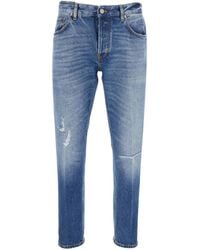 Pt Pantaloni - Pt Torino Logo Patch Slim Jeans - Lyst