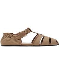 Miu Miu - Cotton-Leather Fisherman Sandals - Lyst