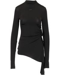 Off-White c/o Virgil Abloh - Draped High Neck Mini Dress - Lyst