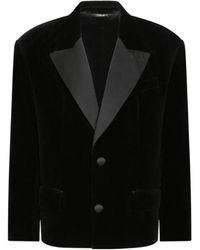 Dolce & Gabbana - Oversize Single-Breasted Velvet Jacket - Lyst
