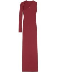Courreges - Courrèges Slash One-Shoulder Ribbed Maxi Dress - Lyst