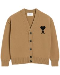 Ami Paris - Ami De Coeur V-Neck Cardigan - Lyst