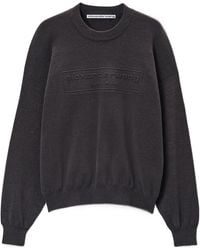 Alexander Wang - Logo Embossed Ribbed-Knit Jumper - Lyst