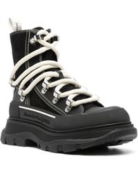 McQueen - Round-Toe Lace-Up Ankle Boots - Lyst