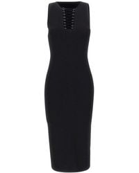 Kaos - Braided Detail Knitted Midi Dress - Lyst