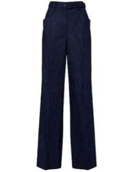 Gabriela Hearst - Belted Denim Wide-Leg Pants - Lyst