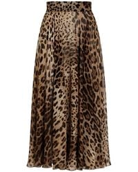 Dolce & Gabbana - Beige Silk Long Skirt - Lyst