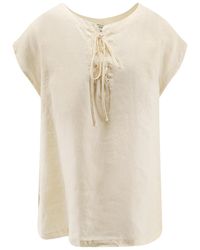 Aspesi - Lace-Up Short-Sleeve Top - Lyst
