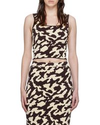 Nanushka - Animal-Jacquard Scoop Neck Tank Top - Lyst