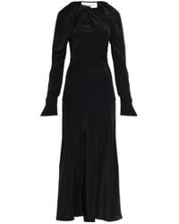 Victoria Beckham - Long-Sleeve Twisted Midi Dress - Lyst