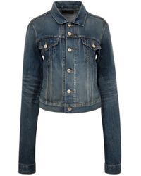 Balenciaga - Collared Button-Up Denim Jacket - Lyst