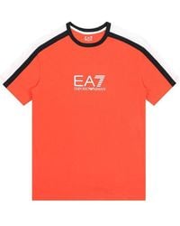 EA7 - Logo Printed T-Shirt With Round Neck - Lyst