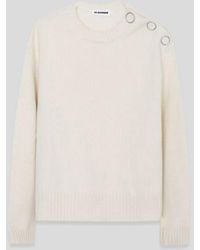 Jil Sander - Button Detailed Crewneck Knit Jumper - Lyst