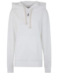 JW Anderson - Jw Anderson Logo Embroidered Drawstring Hoodie - Lyst