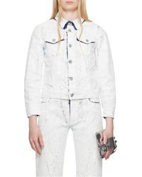 MM6 by Maison Margiela - Coated-Finish Denim Jacket - Lyst
