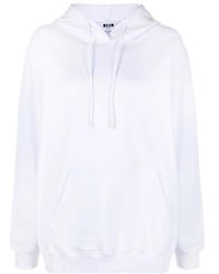 MSGM - Drawstring Cotton Hoodie - Lyst