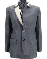 Sacai - Layered Pinstripe Blazer - Lyst