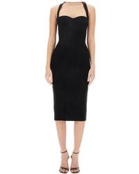 Philosophy Di Lorenzo Serafini - Slim Fit Midi Dress With Sweetheart Neckline - Lyst