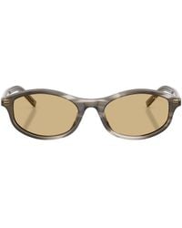 Prada - Striped Oval-Frame Sunglasses - Lyst