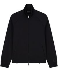 Emporio Armani - Logo-Embroidered Zip-Up Cardigan - Lyst