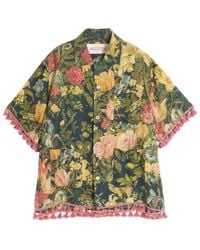 Valentino - All-Over Floral Printed Short-Sleeved Shirt - Lyst