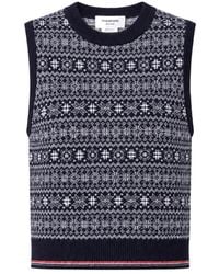 Thom Browne - Merino-Wool Jacquard Snowflake Shell Top - Lyst