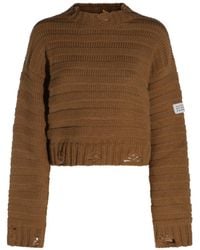 MM6 by Maison Margiela - Distressed Cropped Jumper - Lyst
