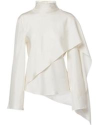 Rohe - Caped Silk Satin Turtleneck Top - Lyst
