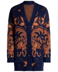 Etro - Pattern-Jacquard Button-Up Cardigan - Lyst