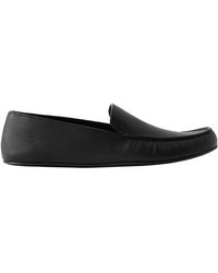 The Row - Leo Textured-Leather Loafers - Lyst
