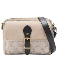 Emporio Armani - Monogram Buckle Messenger Bag - Lyst