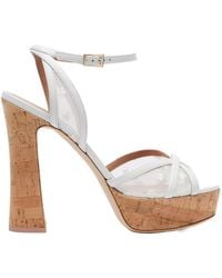 Malone Souliers - Sylvie 125 Leather-Trimmed Platform Sandals - Lyst