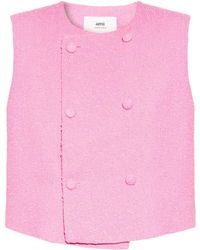 Ami Paris - Textured Crop Top - Lyst