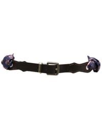 Etro - Paisley-Print Leather-Panel Belt - Lyst