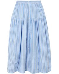 Doen - Striped Tiered Midi Skirt - Lyst