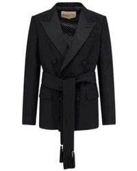 Valentino - Double-Breasted Belted Jacket - Lyst