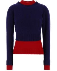 Jil Sander - Double Layer Mock Neck Knitted Sweater - Lyst