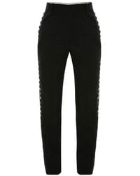 McQueen - Eyelet-Detail Slim-Cut Trousers - Lyst