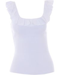 MICHAEL Michael Kors - Ruffled Sleeveless Top - Lyst