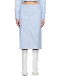 Raf Simons - High-Waisted Denim Midi Skirt - Lyst