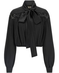 Saint Laurent - Lace Silk Shirt - Lyst