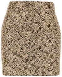 Alessandra Rich - Straight Hem Tweed Mini Skirt - Lyst