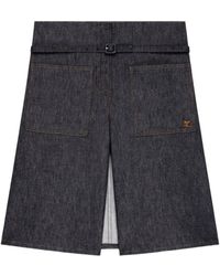 Courreges - Courrèges Belted Denim Panelled Shorts - Lyst