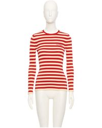 Valentino - Striped Crewneck Jumper - Lyst