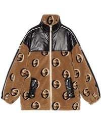 Gucci - GG Wool Fleece Jacquard Zip Jacket - Lyst